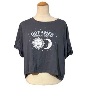 La Luna Dreamer World Tour Crop Shirt Gray XL